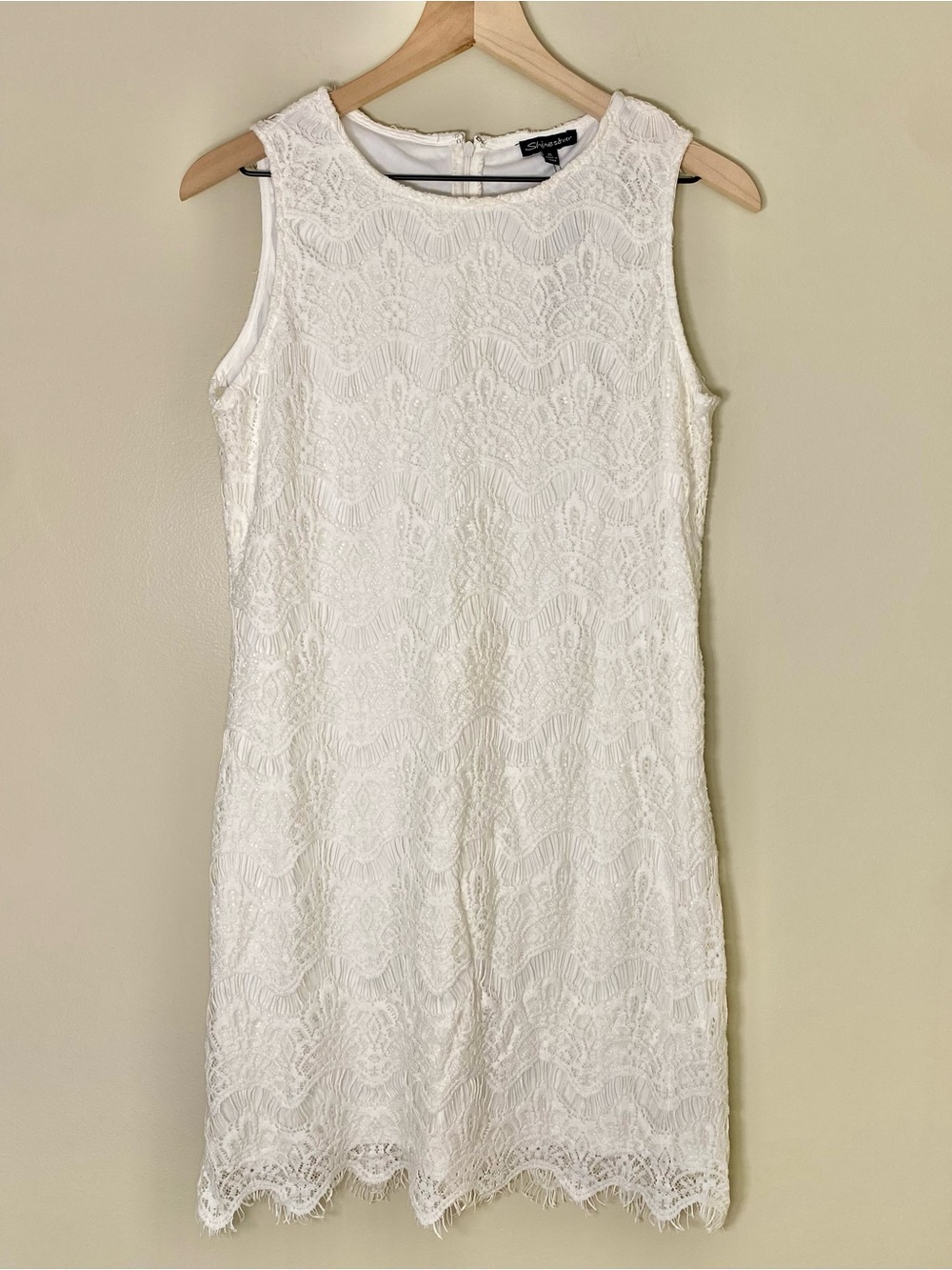 Timeless Romantic Sleeveless White Lace Dress Bridal Shower Bachelorette XL